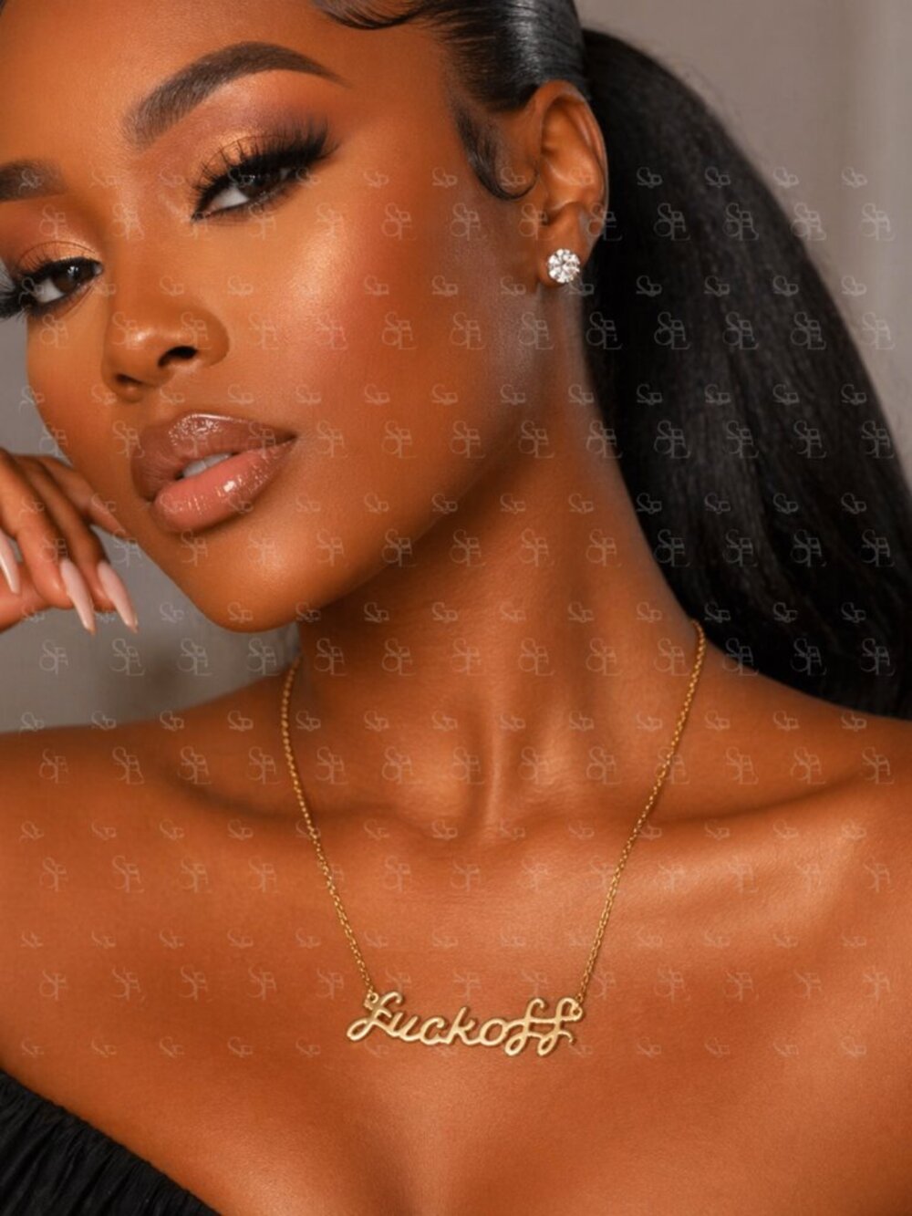 Fck Off 14 K Gold Dipped Statement Script Necklace Bold Quote Jewelry